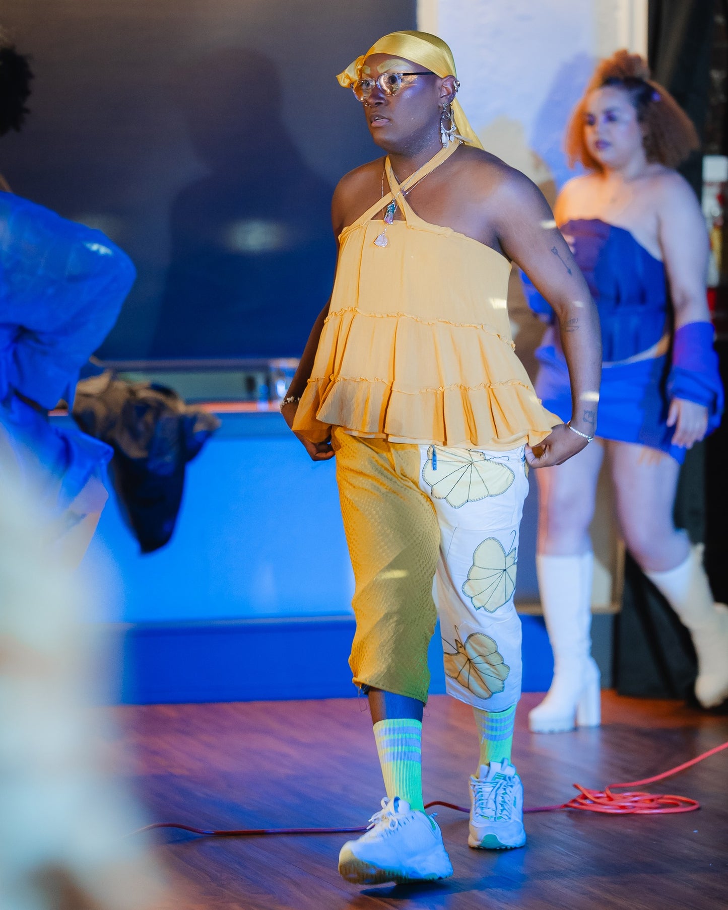 Yellow butterfly capris