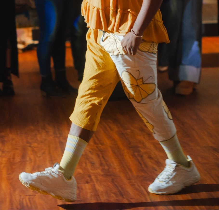 Yellow butterfly capris