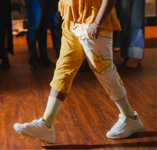 Yellow butterfly capris