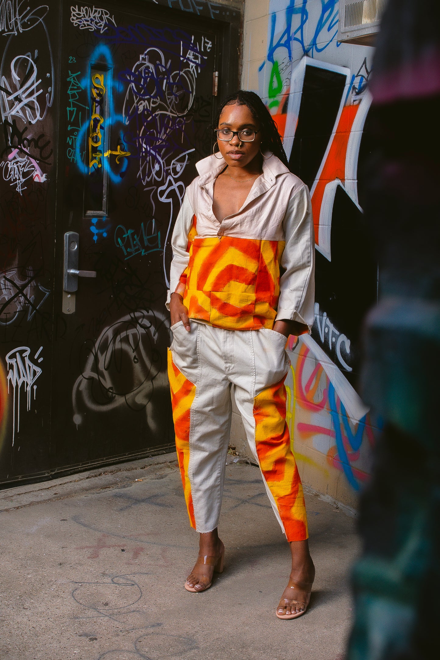 Painted button up trackie