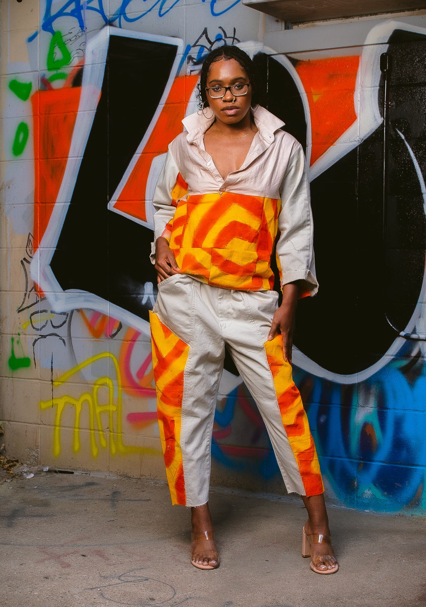 Painted button up trackie