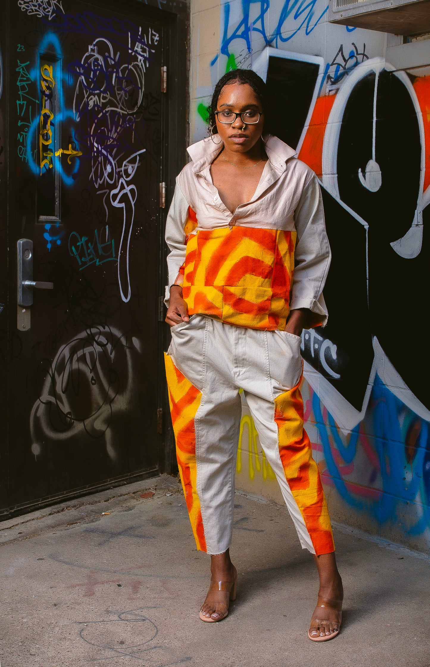 Painted button up trackie